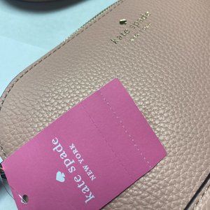 KATE SPADE NEW YORK Hanna Leather Crossbody (pink/nude)